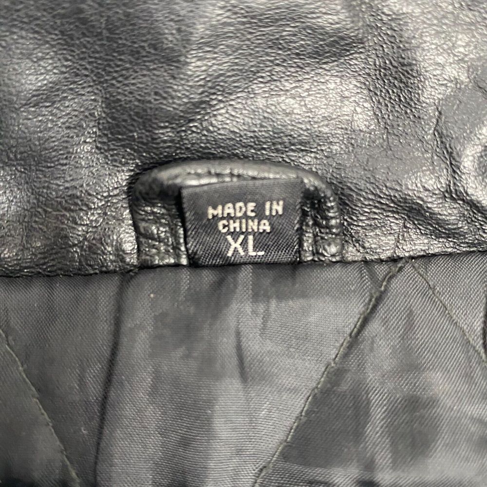 Contemporary Expressions Black Leather Bomber Jacket Men's XLarge Vintage - Picture 10 of 16